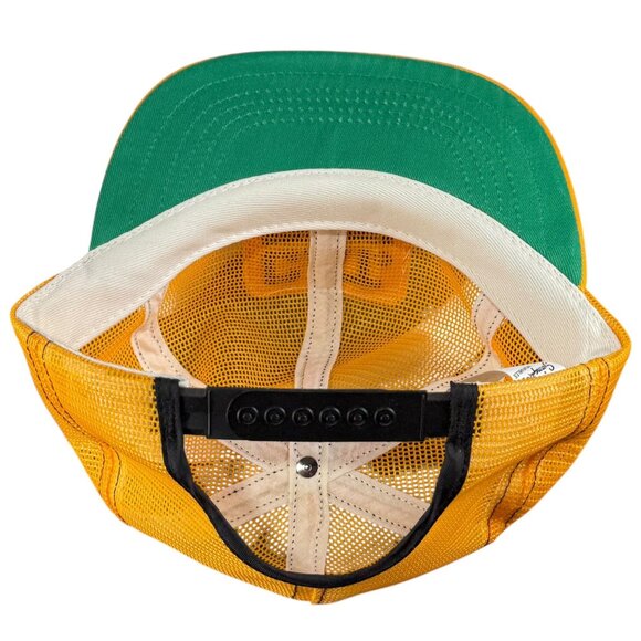 Vintage 70s CAT Diesel Power Snapback Mesh Trucker Hat Yellow One Size - Picture 6 of 6